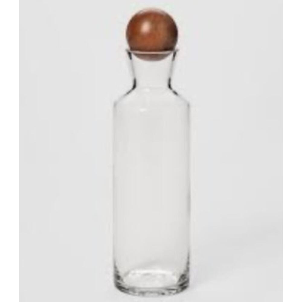 Project 62 Glass Wine Alcohol Decanter With Wooden Ball Stopper
